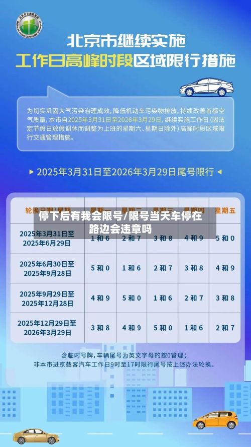 停下后有我会限号/限号当天车停在路边会违章吗