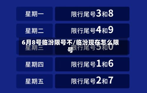 6月8号临汾限号不/临汾现在怎么限号