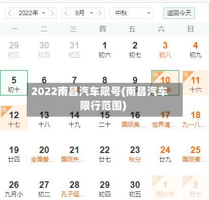 2022南昌汽车限号(南昌汽车限行范围)-第3张图片