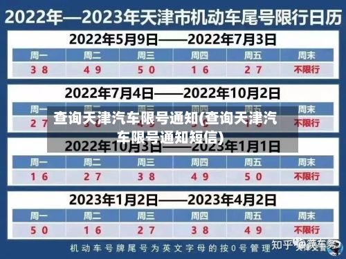 查询天津汽车限号通知(查询天津汽车限号通知短信)