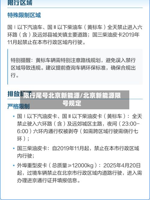 限行尾号北京新能源/北京新能源限号规定-第2张图片
