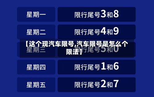 【这个现汽车限号,汽车限号是怎么个限法】-第2张图片