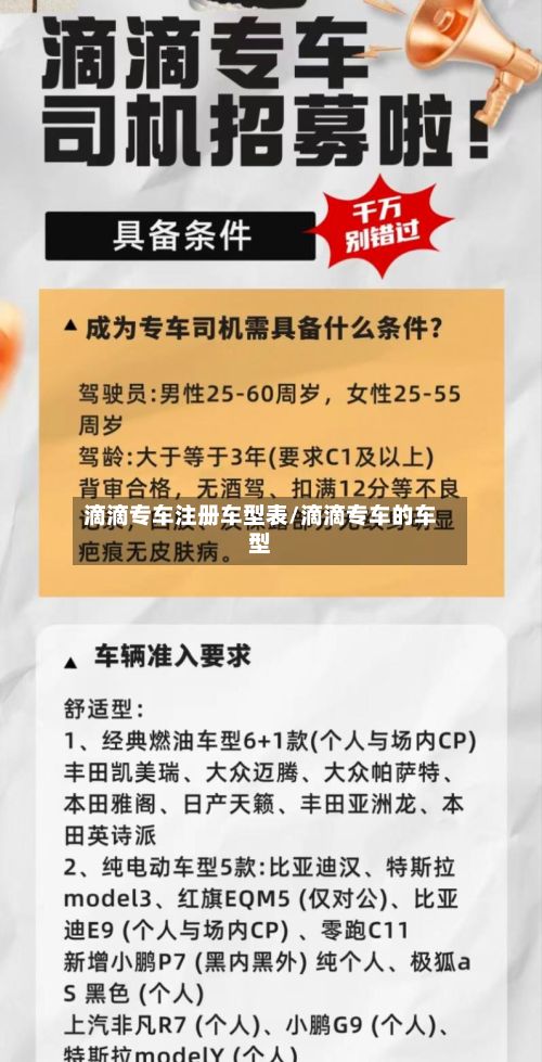 滴滴专车注册车型表/滴滴专车的车型-第2张图片