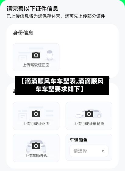 【滴滴顺风车车型表,滴滴顺风车车型要求如下】-第2张图片