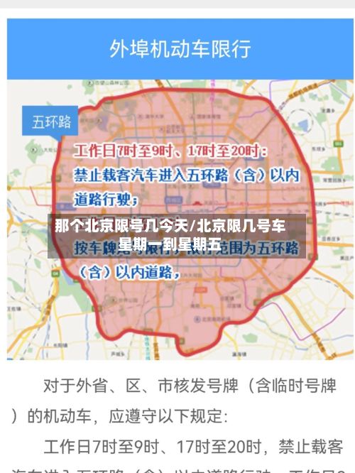 那个北京限号几今天/北京限几号车星期一到星期五
