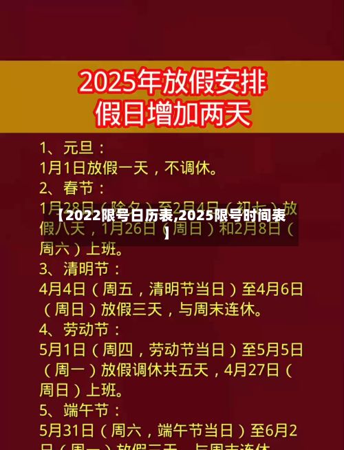 【2022限号日历表,2025限号时间表】-第3张图片