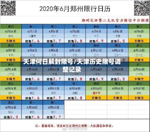天津何日解封限号/天津历史限号调整记录
