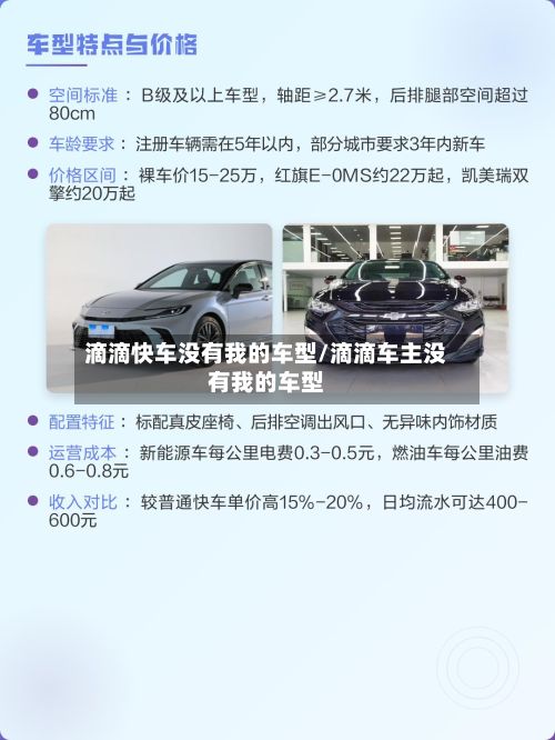 滴滴快车没有我的车型/滴滴车主没有我的车型