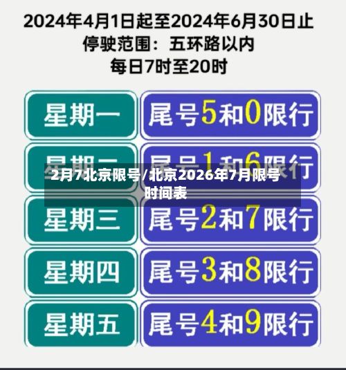 2月7北京限号/北京2026年7月限号时间表-第3张图片