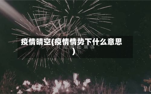 疫情晴空(疫情情势下什么意思)-第3张图片