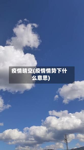 疫情晴空(疫情情势下什么意思)-第2张图片
