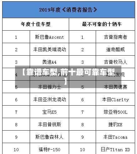【靠谱车型,前十最可靠车型】