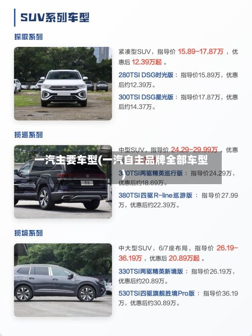 一汽主要车型(一汽自主品牌全部车型)-第3张图片