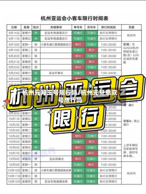 杭州元月三号限行吗/杭州元旦单双号限行吗