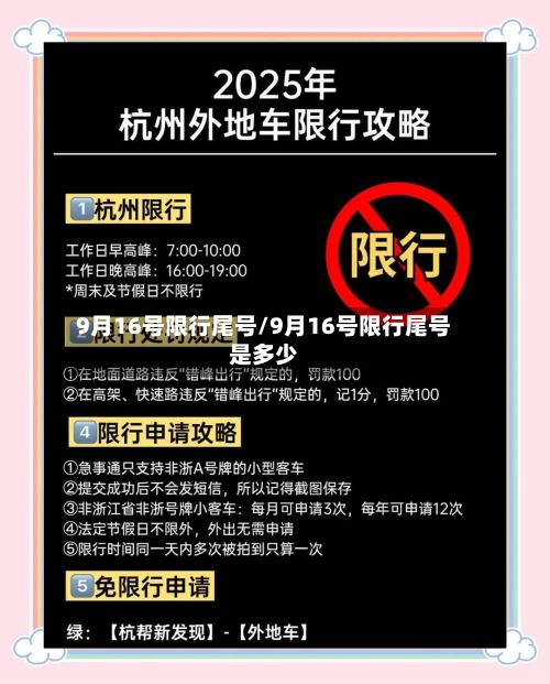 9月16号限行尾号/9月16号限行尾号是多少